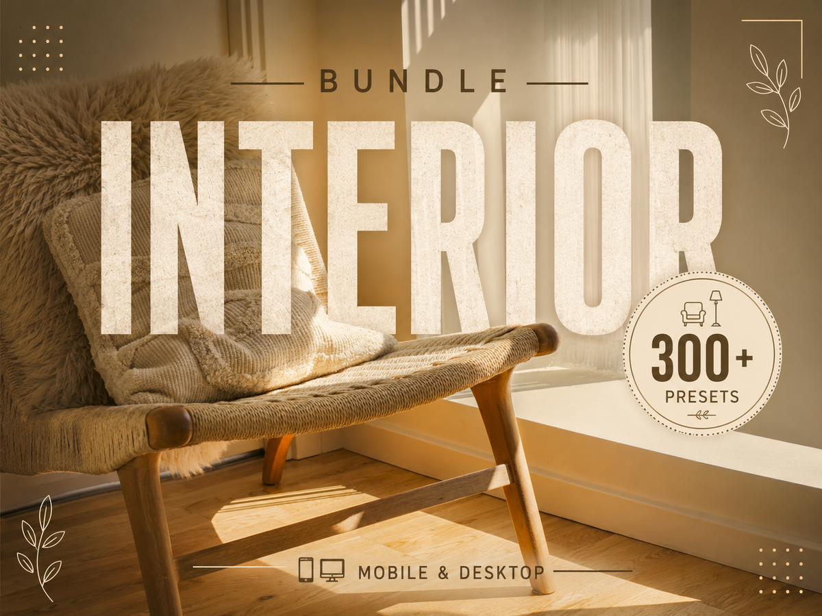 300+ INTERIOR Lightroom Presets (Mobile & Desktop)