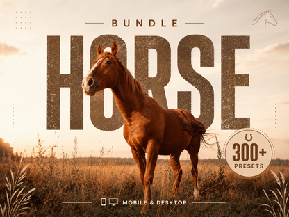 300+ HORSE Lightoom Presets (Mobile & Desktop)