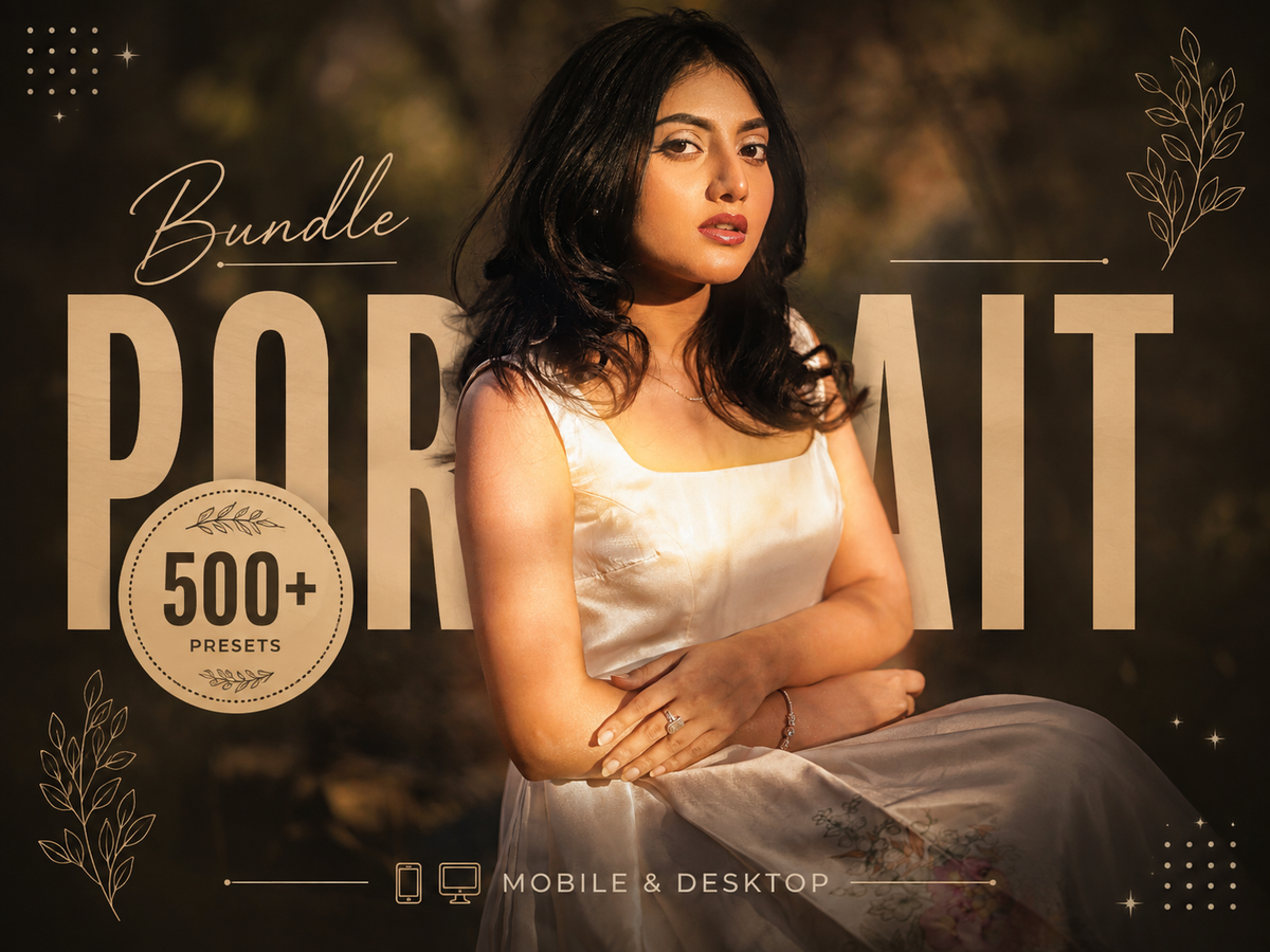 500+ PORTRAIT Lightroom Presets (Mobile & Desktop)
