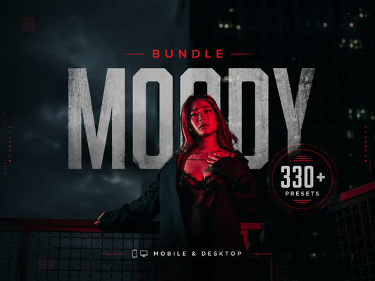 330+ MOODY Lightroom Presets (Mobile & Desktop)