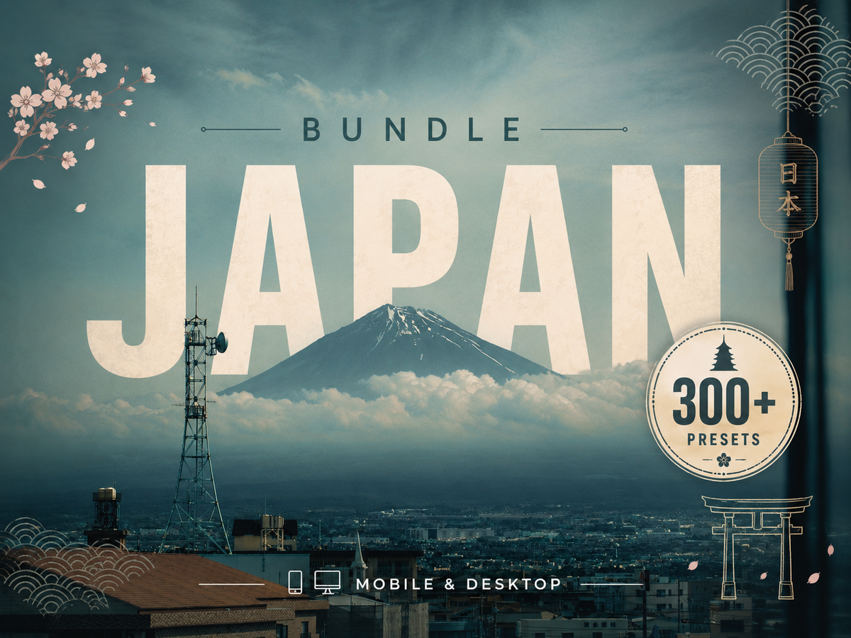 300+ JAPAN Lightroom Presets (Mobile & Desktop)