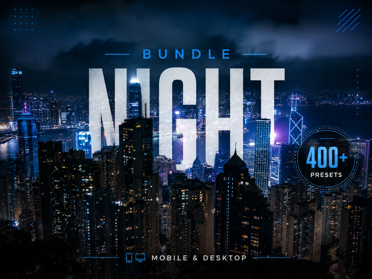 400+ NIGHT Lightroom Presets (Mobile & Desktop)