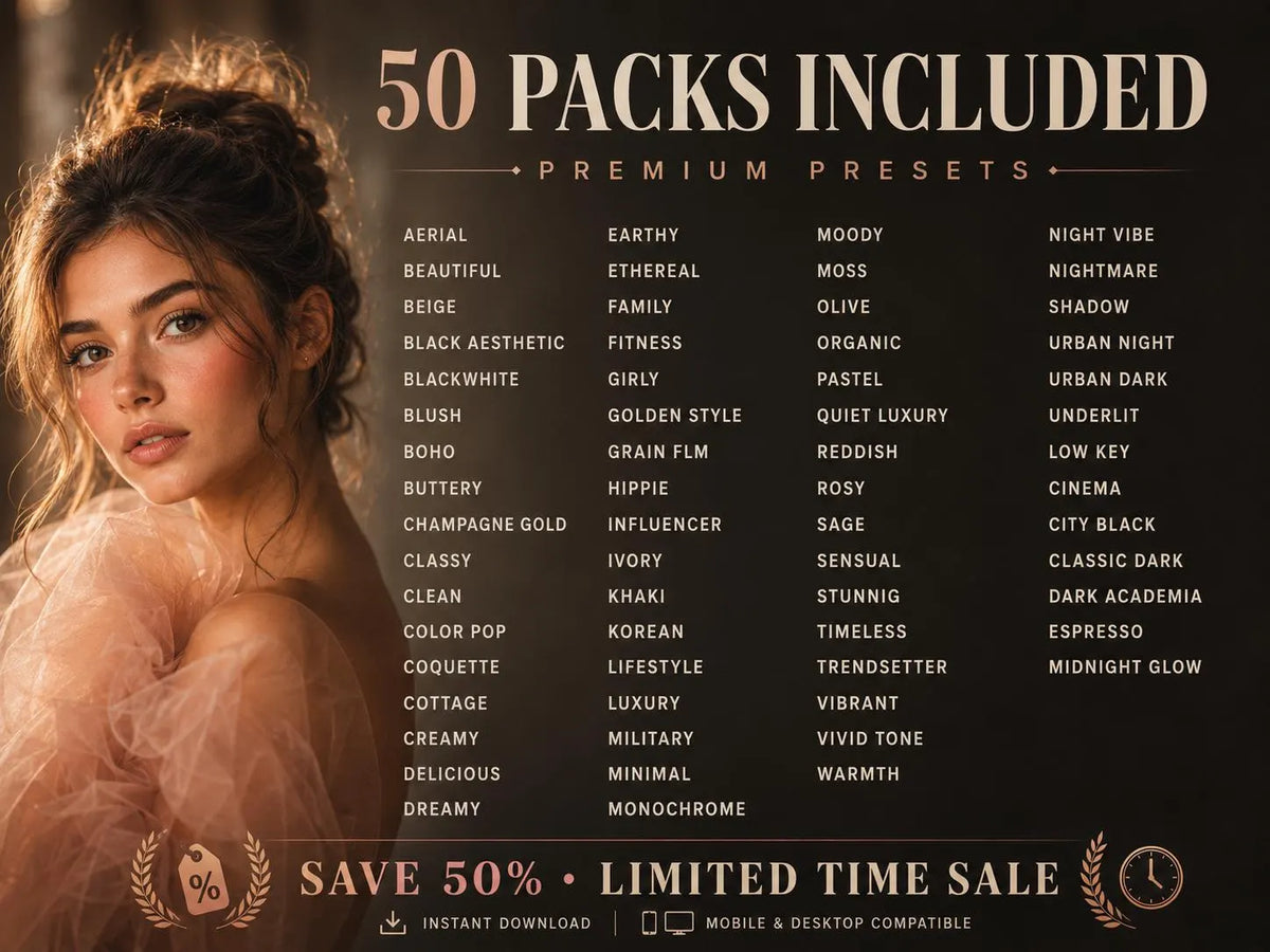 500+ PORTRAIT Lightroom Presets (Mobile & Desktop)