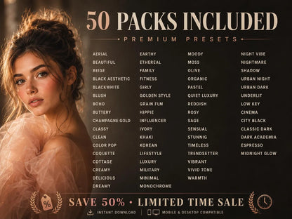 500+ PORTRAIT Lightroom Presets (Mobile & Desktop)