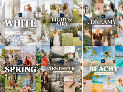 300+ BRIGHT & AIRY Lightroom Presets (Mobile & Desktop)