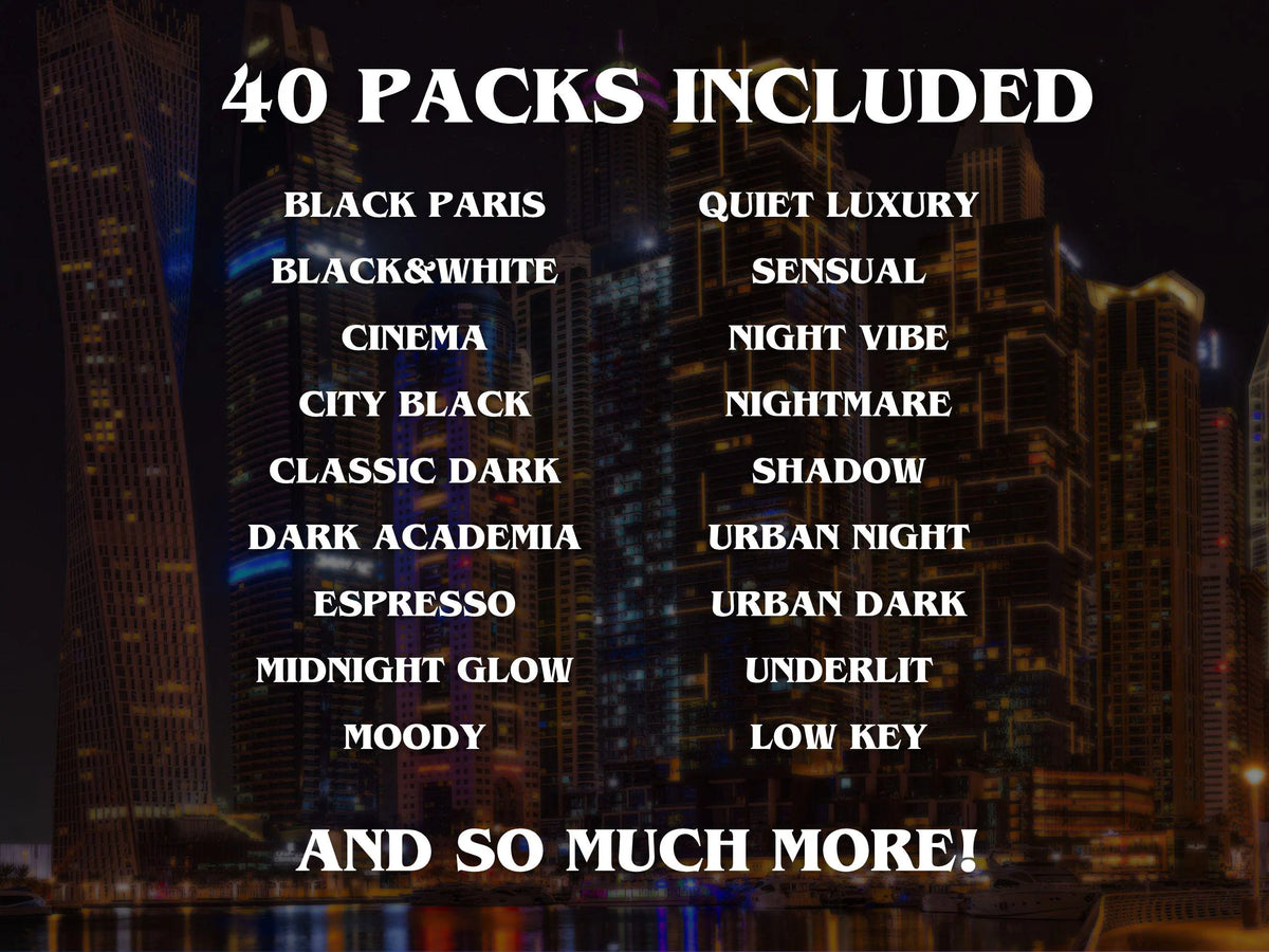 400+ NIGHT Lightroom Presets (Mobile & Desktop)