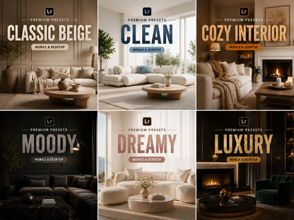 300+ INTERIOR Lightroom Presets (Mobile & Desktop)