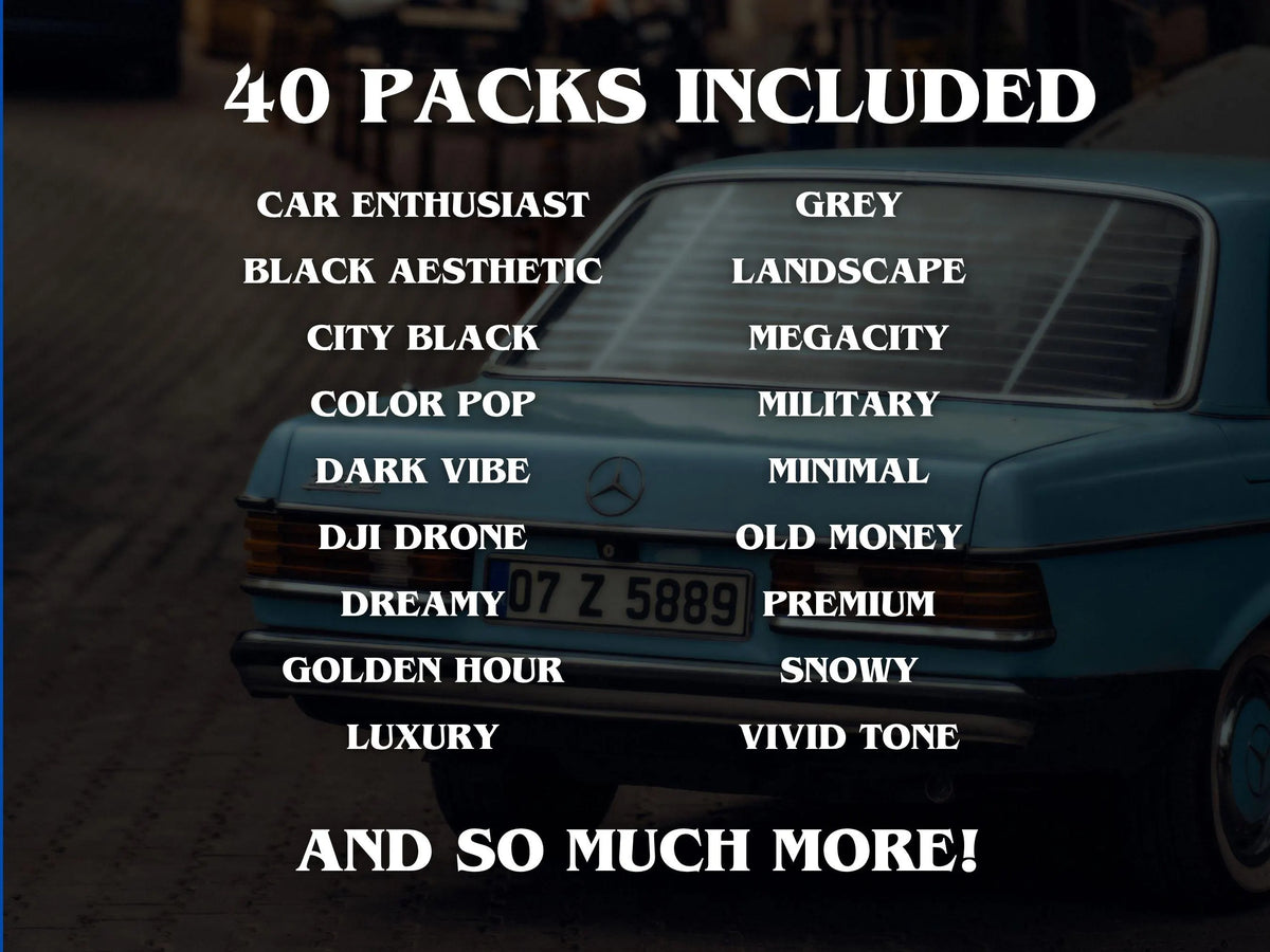 400+ CARS Lightroom Presets (Mobile & Desktop)