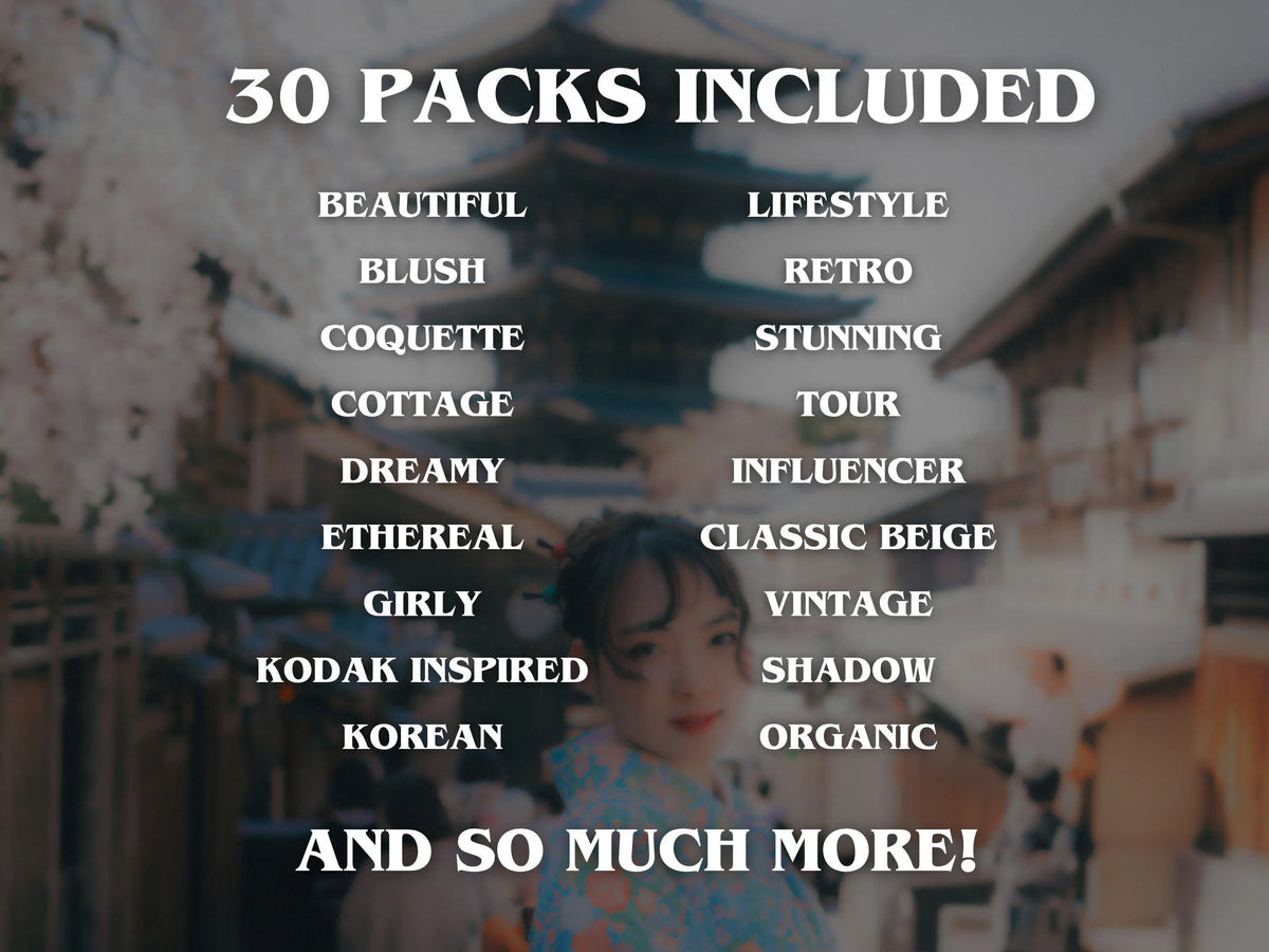300+ JAPAN Lightroom Presets (Mobile & Desktop)