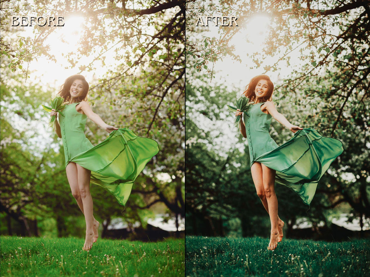 30+ GREEN Lightroom Presets (Mobile & Desktop)