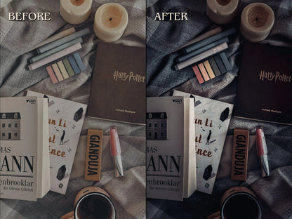 40+ DARK BOOKSTAGRAM Lightroom Presets (Mobile & Desktop)