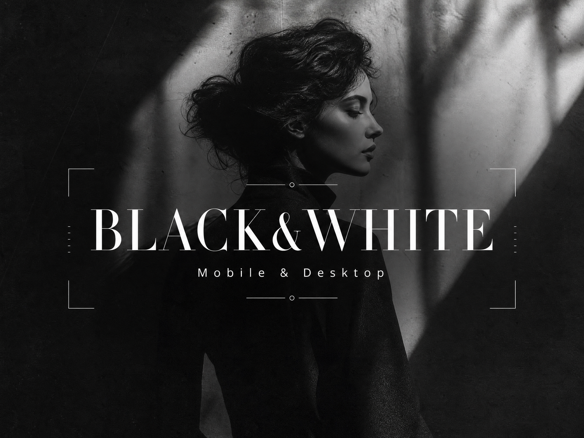 40+ BLACK&WHITE Lightroom Presets (Mobile & Desktop)